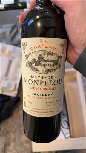 Bordoja Pauillac Château Haut-Bages Monpelou 2016