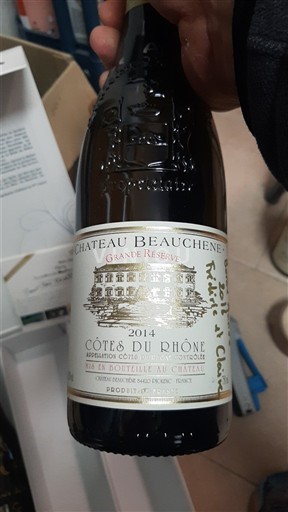 Vin Rouge sec Grande Réserve Château Beauchêne 2014 France Vallée du Rhône Côtes-du-rhône AOC