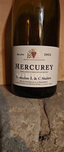 Bourgogne Mercurey Domaine L & C Maitre 2022