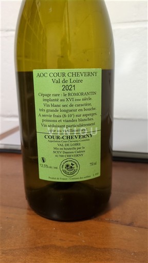 Vallée de la Loire Cour-cheverny Domaine S Huards 2021