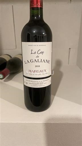 Bordeaux Margaux Lagaline Le Cep de Lagaliane 2018