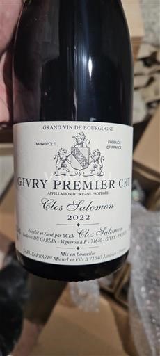 Burgundy Givry Premier Cru Michel Sarrazin et Fils Clos Salomon 2022