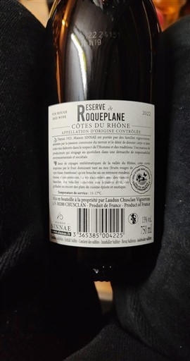 Thung lũng Rhône Côtes-du-rhône Réserve de Roqueplane 2022