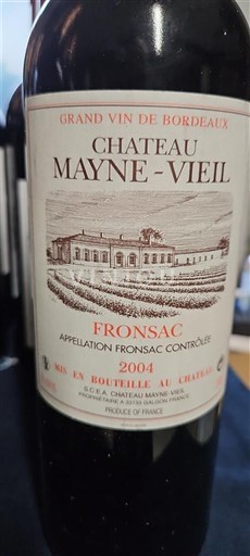 Bordeaux Fronsac Château Mayne-Vieil 2004