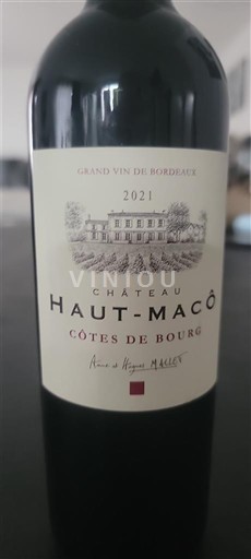Bordeaux Côtes-de-bourg Château Haut-Macô 2021