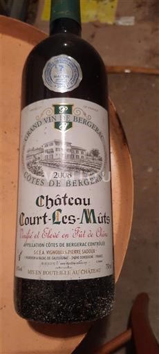 Lounais-Ranska Côtes-de-bergerac Château Court-Les-Mûts 2008