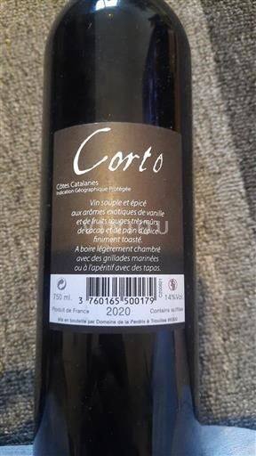 Languedoc và Roussillon Côtes Catalanes Domaine La Perdrix Corto 2020