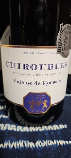 Beaujolais Chiroubles Vignerons de Bel Air Vidame de Rocsain 2020