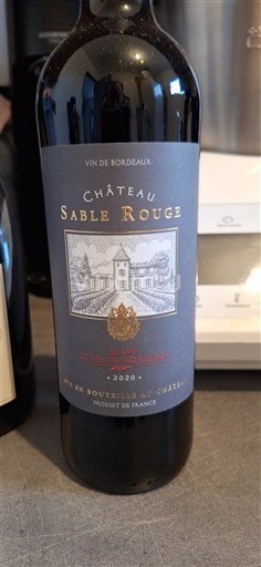 Bordeaux Bordeaux Supérieur Château Sable Rouge 2020