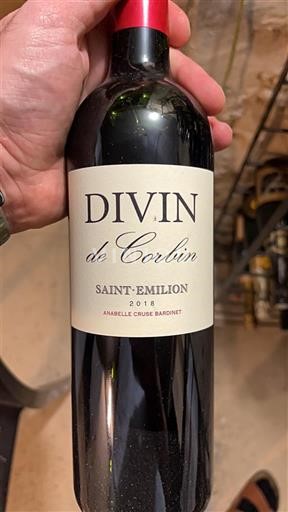 Bordeaux Saint-Émilion Château Corbin Divin de Corbin 2018