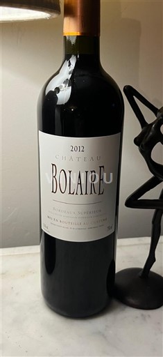 Bordeaux Bordeaux supérieur Château Bolaire 2012