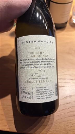 Vina Blanc sec Grubthal Chardonnay Muster.Gamlitz 2019 Avstrija Štajerska Južna Štajerska DAC