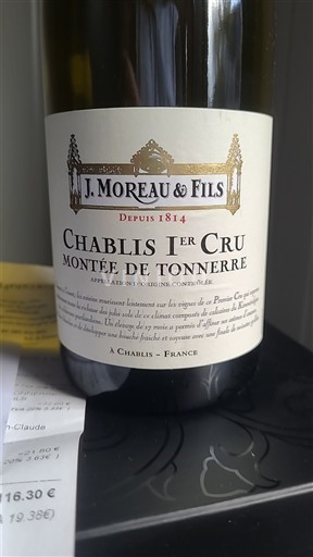 Burgund Nicht spezifiziert Premier Cru J. Moreau & Fils Montée de Tonnerre Ohne Jahrgang