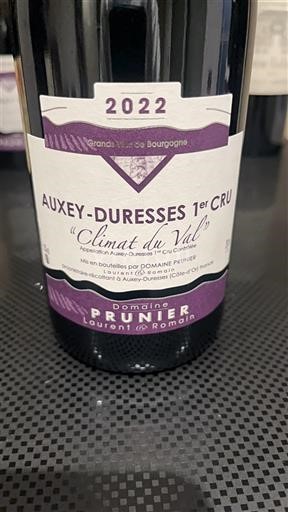 Bourgondië Auxey-Duresses Premier Cru Domaine Prunier Laurent et Romain Climat du Val 2022