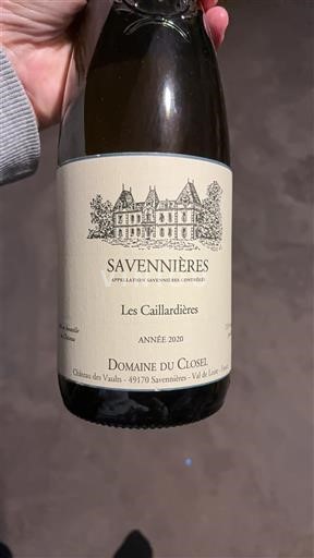 Dolina Loare Savennières Domaine Closel Les Caillardières 2020
