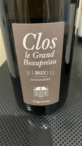 Loiren laakso Savennières Ogereau Clos le Grand Beaupréau 2022