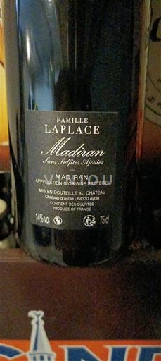 Tây Nam Madiran Famille Laplace Sans sulfites ajoutés Không niên vụ