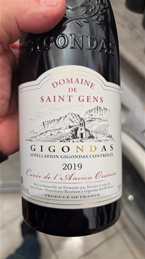 Rhônen laakso Gigondas Domaine Saint Gens de l'Ancien Oratoire 2019