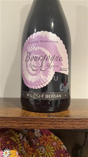 Burgundi Bourgogne Côtes d'Auxerre Domaine Bersan Marianne 2020