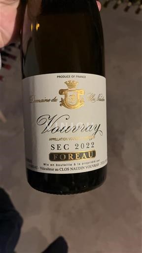 Loire Valley Vouvray Domaine Clos Naudin Foreau 2022