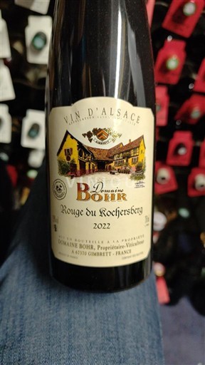 Rượu vang Rouge sec Rouge du Rochersberg Domaine Bohr 2022 Pháp Alsace Pinot noir AOC