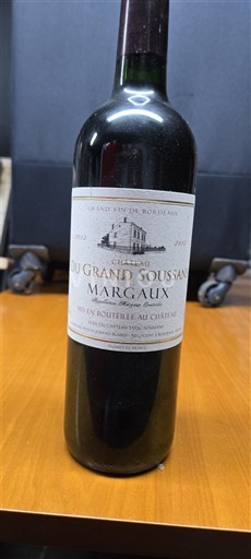Vin Rouge sec Château Grand Soussans 2013 France Bordeaux Margaux AOC
