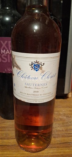 Bordeaux Sauternes Château Closiot 2010