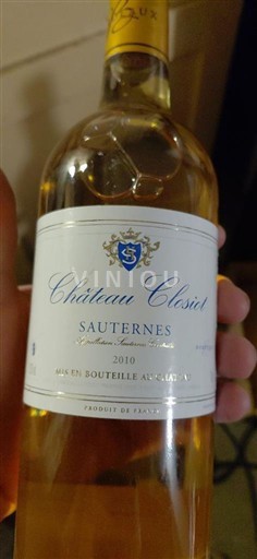 Bordeaux Sauternes Château Closiot 2010