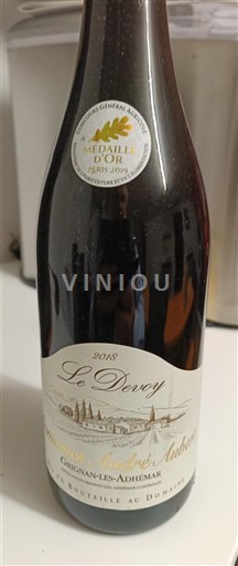 Vallée du Rhône Grignan-les-adhémar Domaine Grangeneuve Le Devoy 2018