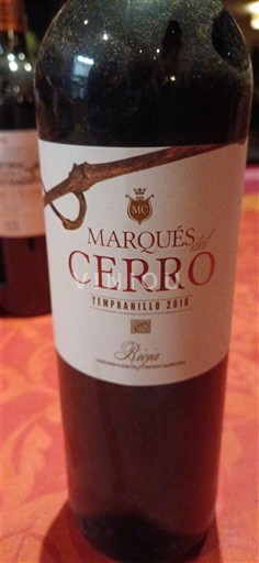 La Rioja Rioja Marqués del Cerro Tempranillo 2016