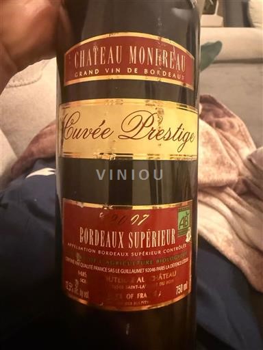 Bordéus Bordeaux Superior Château Monereau Prestige 2007