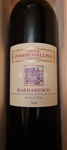 Piemonte Barbaresco Poderi Gallina Gallina 2016