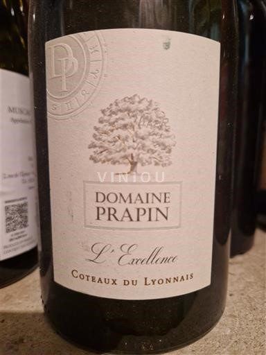 Rượu vang Rouge sec L'Excellence Domaine Prapin 2020 Pháp Lyonnais Đồi Lyonnais AOC
