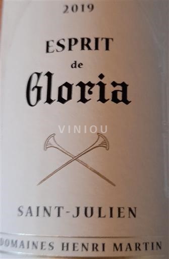 Burdeos Saint-Julien Domaine Domaines Henri Martin Esprit de Gloria 2019