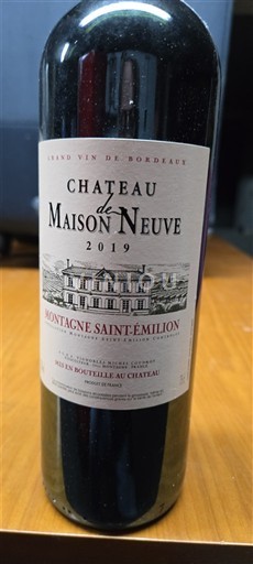 Bordeaux Montagne-Saint-Émilion Château Maison Neuve 2019