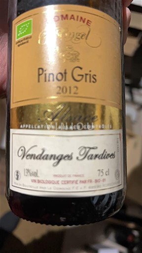 Alsace Vendanges Tardives Domaine Engel 2012