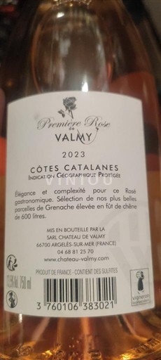 Languedoc ja Roussillon Katalonianrinteet Château Valmy Première Rose 2023