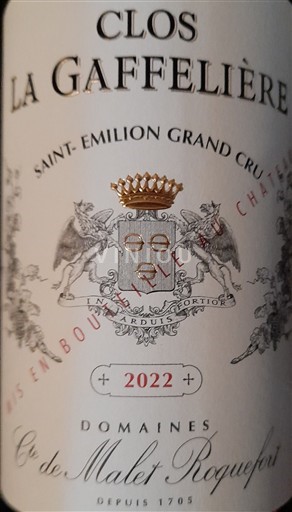 Bordeaux Saint-Émilion Grand Cru Comte de Malet Roquefort Clos la Gaffelière 2022
