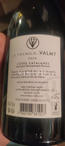 Languedoc ja Roussillon Katalonianrinteet Château Valmy Le Premier de Valmy 2020