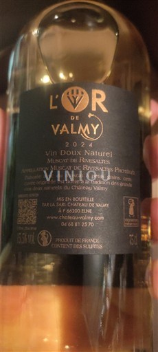 Roussillon Muscat de Rivesaltes Château Valmy L'Or de Valmy 2024
