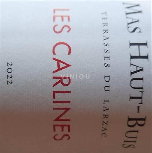 Wijnen Rouge sec Les
Carlines Domaine Mas Haut Buis 2022 Frankrijk Languedoc Terrasses du Larzac AOC