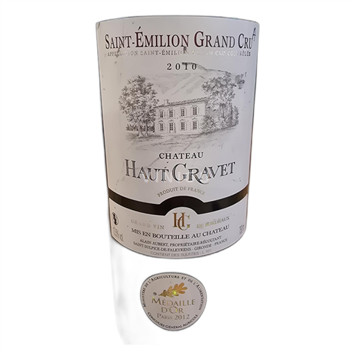 Bordéus Saint-Émilion Grand Cru Chateau Haut Gravet 2010