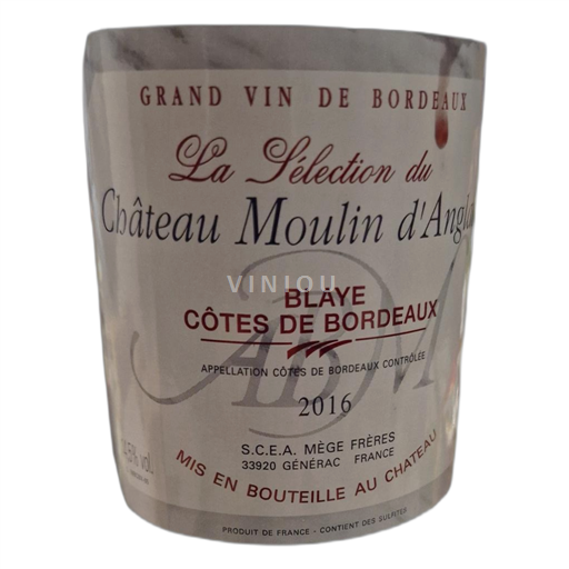 Bordeaux Bordeaux Supérieur Chateau Moulin d'Anglade 2016