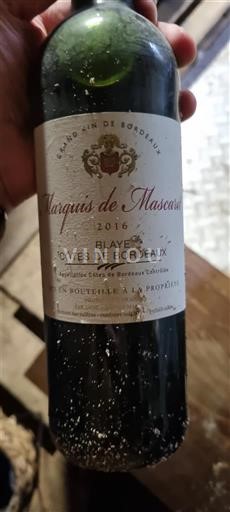 Burdeos Blaye-Côtes de Burdeos Marquis de Mascard 2016