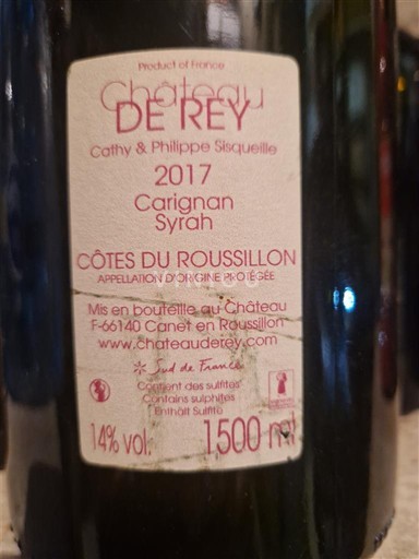 Roussillon Côtes-du-Roussillon Château Rey Les Galets Roulés 2017