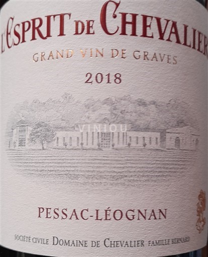 Bordeaux Pessac-Léognan SECOND VIN Domaine Chevalier - 102, chemin de Mignoy - 33 (0)5 56 64 16 16 - 33850 - Léognan L'Esprit de Chevalier 2018