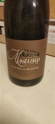 Valle del Ródano Côtes del Ródano Domaine Mazurd 2012