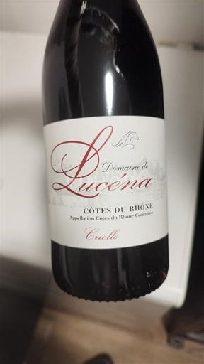 Rhônen laakso Côtes-du-rhône Domaine Lucena Criolle 2022