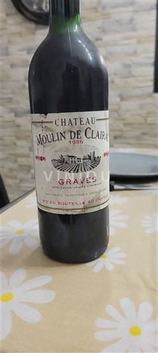 Bordeaux Graves Château Moulin de Claira 1986