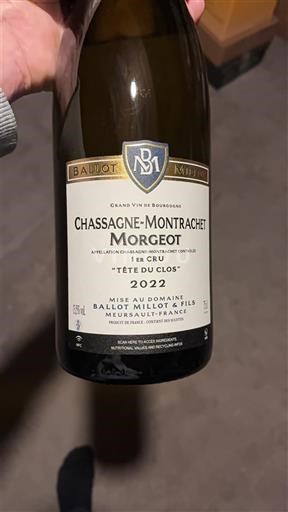 Burgundy Meursault Premier Cru Ballot Millot & Fils Tête du Clos 2022